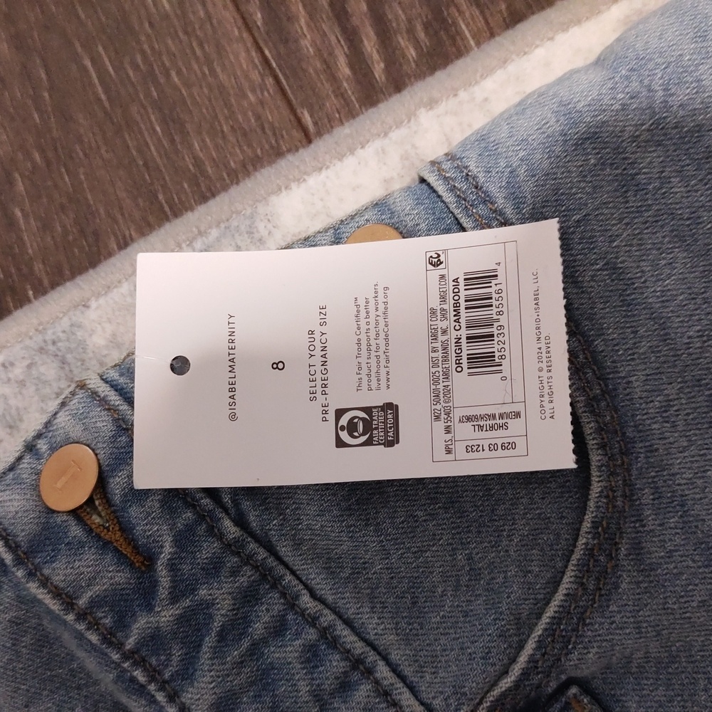 Target Ingrid & Isabel Maternity Shorts Overalls Size 8 Shortall - Picture 3 of 5